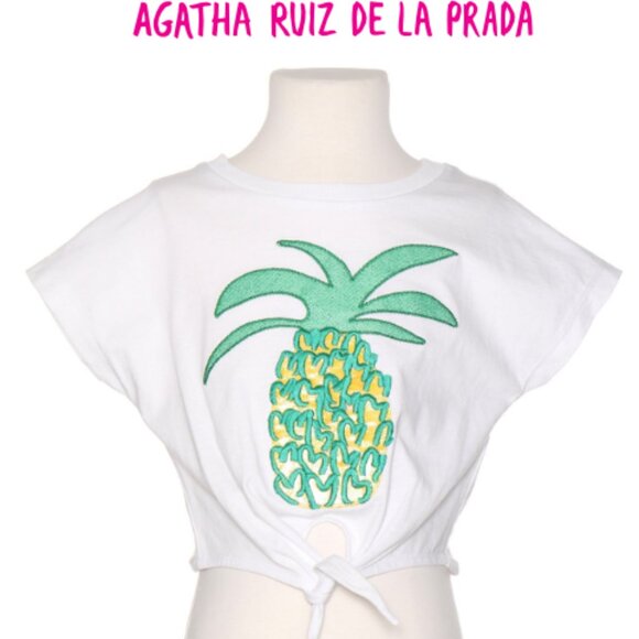 Agatha Ruiz de la Prada white t-shirt with tie NWT - Picture 1 of 4